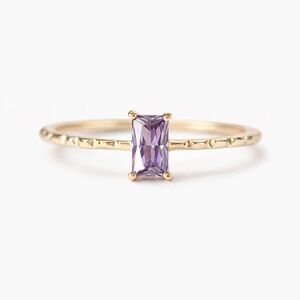 925 Silver Purple Amethyst Dainty Ring